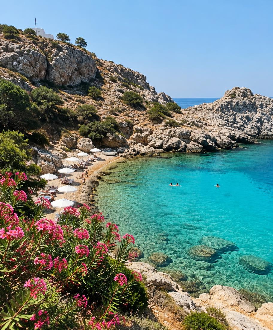 Turquoise cove near Lindos